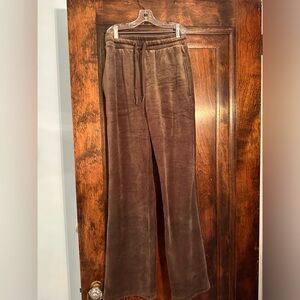 h & m soft velour brown flare sweatpants